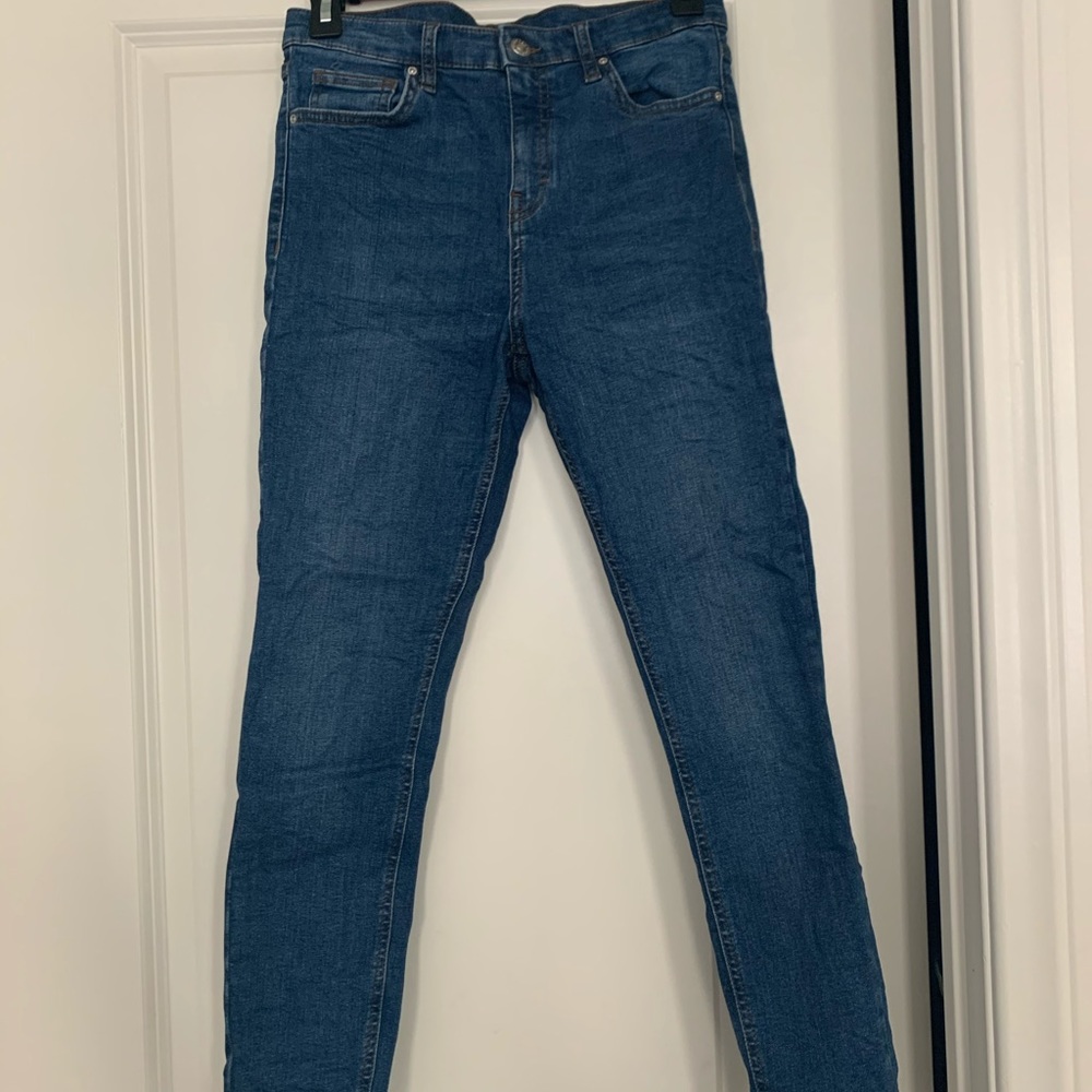 TOPSHOP High Rose Medium Wash Skinny Jeans Size 28